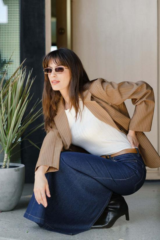  Whimsy + Row 롱 스커트 Alanis 스커트 다크 데님 - OTHER BRANDS