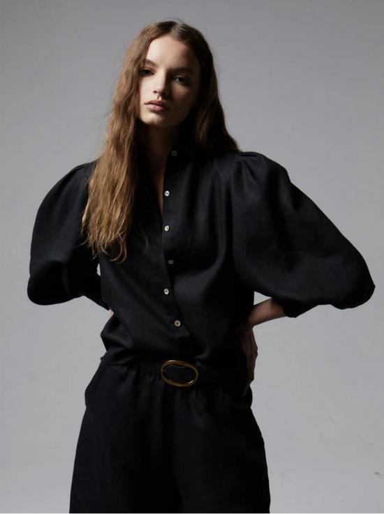  Lanhtropy 셔츠 느와르 에센스 린넨 셔츠