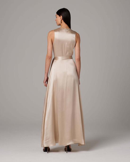  보즈 롱 원피스 프론트워드 랩 드레스 쿨 - VOZ