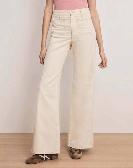  베로니카비어드 데님 팬츠 베로니카 비어드 케이시 패치 포켓 와이드 레그 진 에크루 - VERONICA BEARD