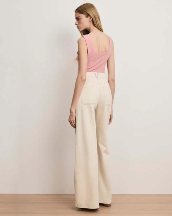  베로니카비어드 데님 팬츠 베로니카 비어드 케이시 패치 포켓 와이드 레그 진 에크루 - VERONICA BEARD