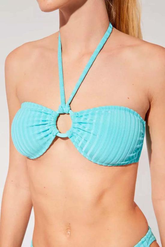  솔리드 앤 스트라이프 비키니 수영복 타티 타이 탑 솔리드 립 그릭 블루 - SOLID AND STRIPED