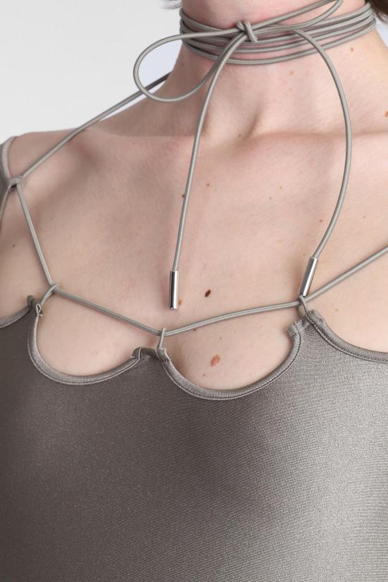  디 아티코 숏 원피스 아티코 리나 드레스 베이지 - THE ATTICO