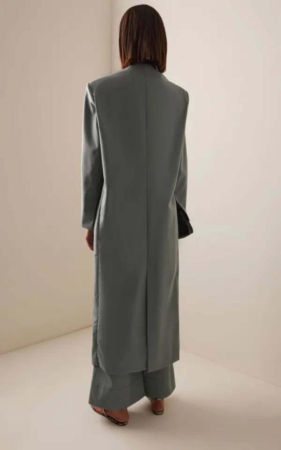  슬론 코트 여름 울 롱 칼라리스  블루 - SLOAN