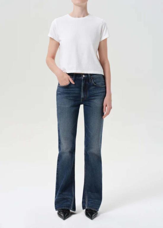  에이골디 데님 팬츠 아골드 미드라이즈 킥부츠 진 스텐실