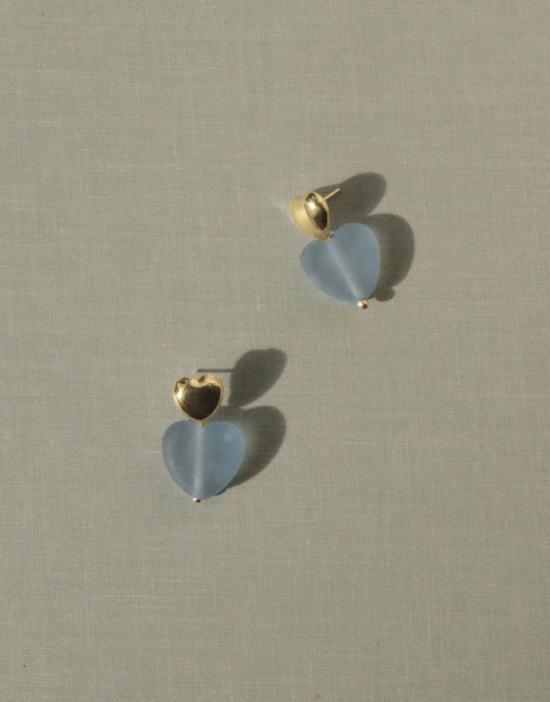  클레드 이어링 하트 드롭 장식이 있는  러브 - CLED