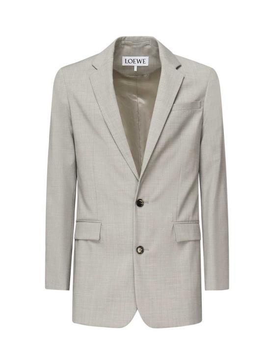  로에베 자켓 싱글 브레스트 울 재킷 그레이