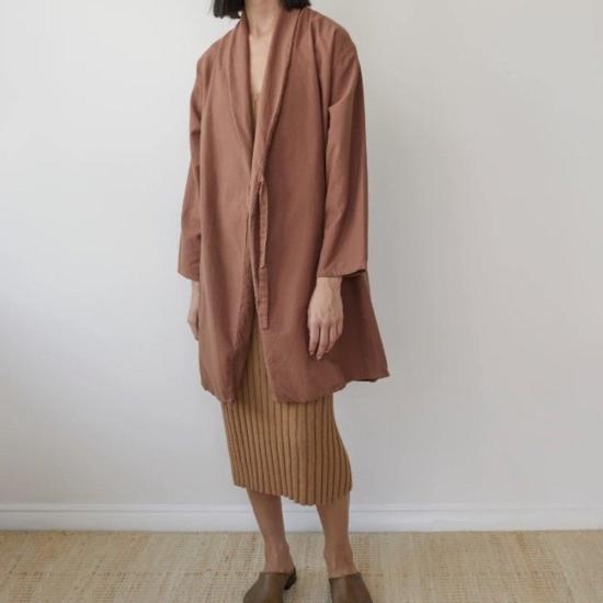  울 하이드 트렌치 코트 트윌 타이 트렌치 클레이/내추럴 - WOL HIDE