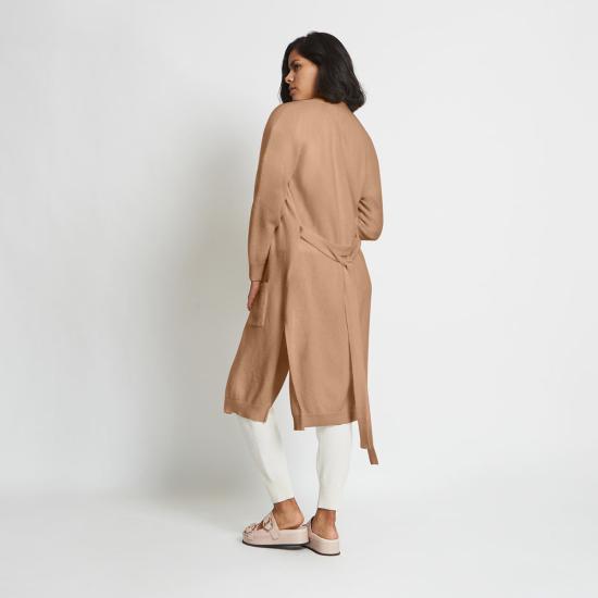  산티클레르 가디건 산티클러 사라 캐시미어  로브 카라멜 - SANTICLER