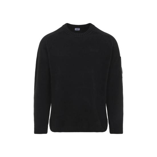 씨피 컴퍼니 스웨터 C.P. 컴퍼니 크루넥 렌즈 풀오버  블랙 - C.P. COMPANY