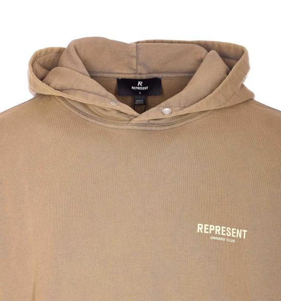  리프레젠트 긴팔 티셔츠 소유자 클럽 후드티 베이지 - REPRESENT