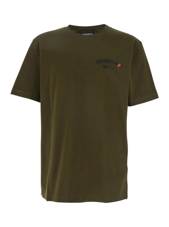  디스퀘어드2 반팔 티셔츠 Dsquared2 크루넥 로고 티셔츠 그린