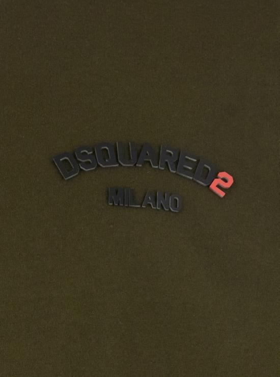 디스퀘어드2 반팔 티셔츠 Dsquared2 크루넥 로고 티셔츠 그린 - DSQUARED2