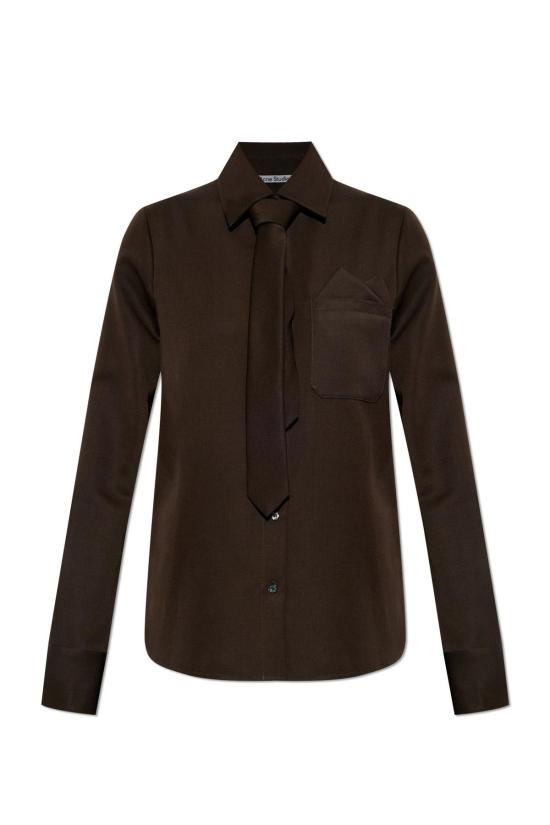  아크네 스튜디오 셔츠 울 셔츠 브라운
