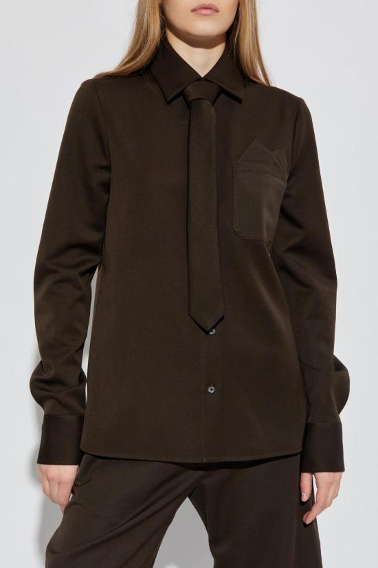  아크네 스튜디오 셔츠 울 셔츠 브라운 - ACNE STUDIOS