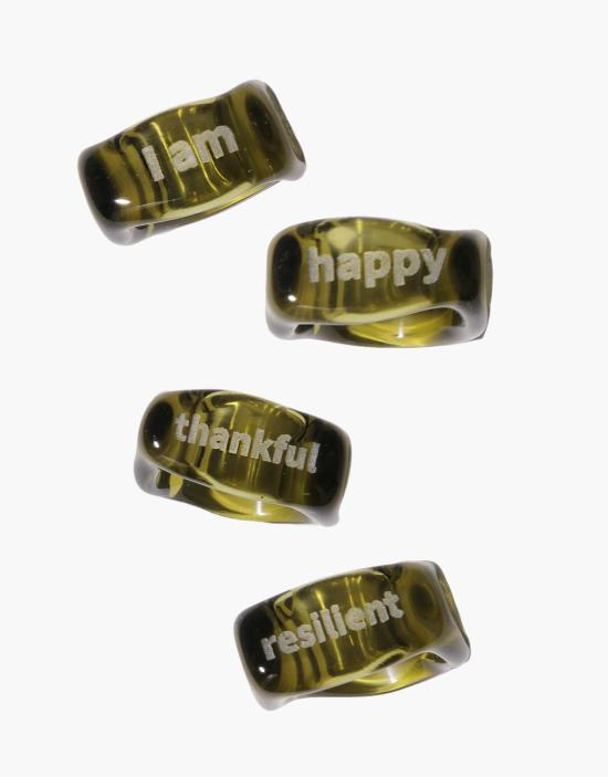  클레드 반지 다이스 아이 엠 링 클리어 에어/그린 포레스트/라이트 올리브/블루 오션/브라운 앰버