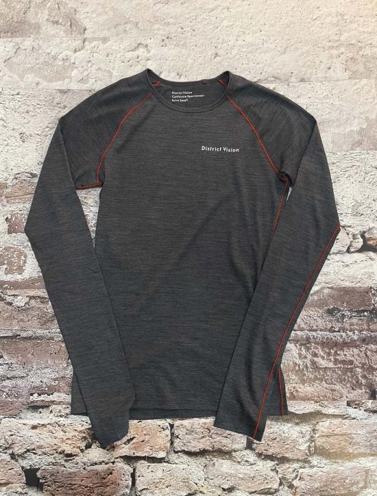  디스트릭트 비전 긴팔 티셔츠 메리노 긴팔 슬림핏 티셔츠 다크 멜란지