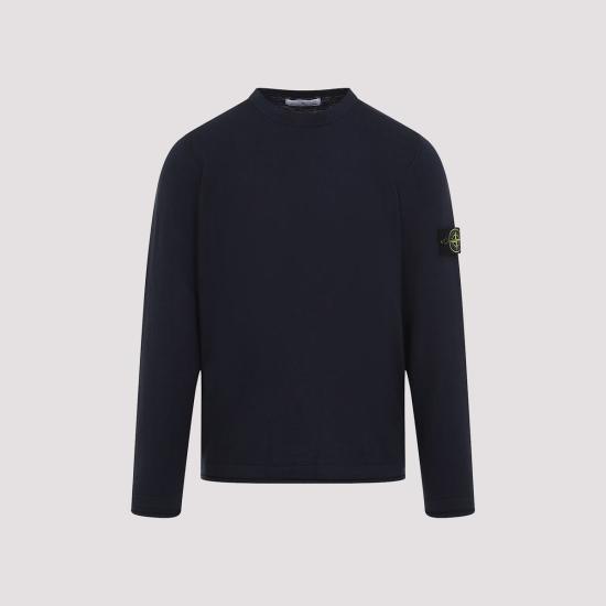  스톤 아일랜드 스웨터 크루넥 풀오버  네이비 블루 - STONE ISLAND