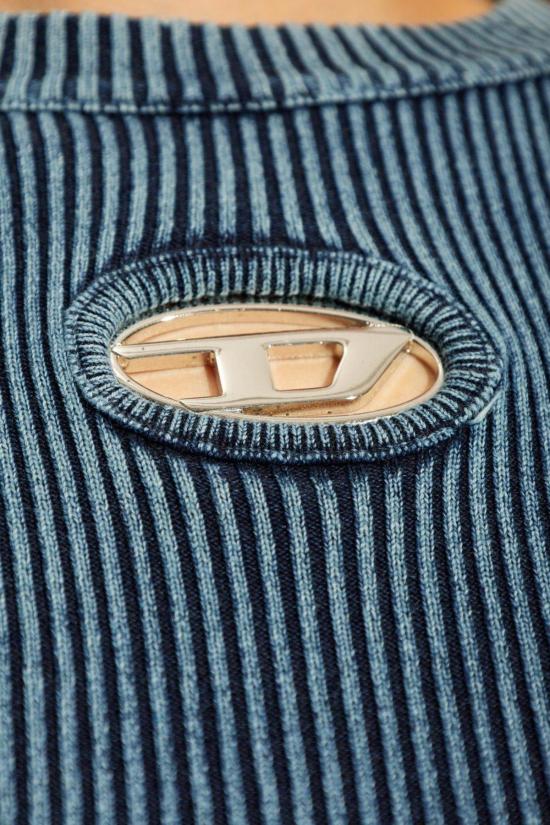  디젤 블라우스 M 앵커 A 니트 크롭탑 블루 - DIESEL