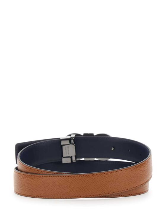  살바토레 페라가모 가죽 벨트 페라가모 리버서블 간치니 해머드 가죽  베이지 - SALVATORE FERRAGAMO