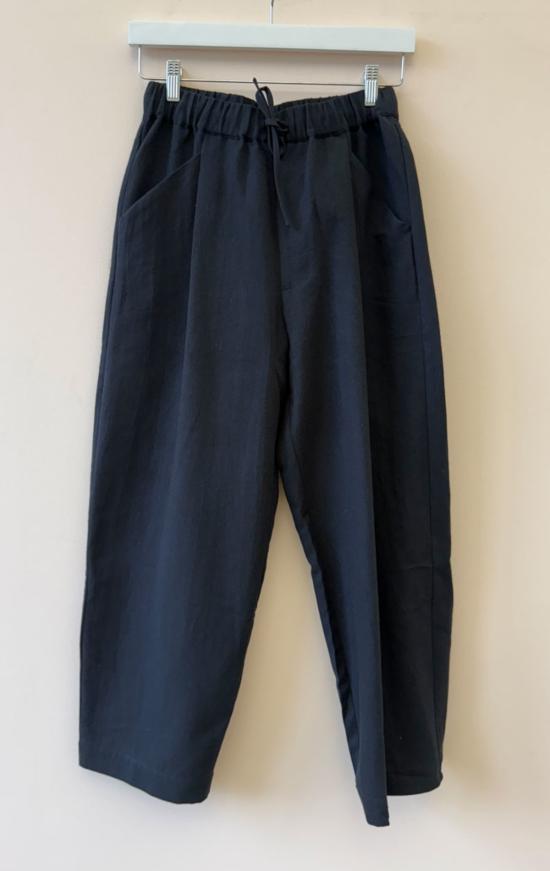  투 스트레이트 팬츠 배럴 레그 팬츠 블랙 - TWO