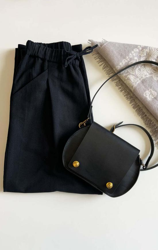  투 스트레이트 팬츠 배럴 레그 팬츠 블랙 - TWO