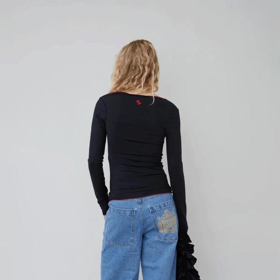  Opera Sport 긴팔 티셔츠 오페라 스포츠 소피아  블랙 - OPERA SPORT