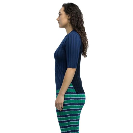  Eólas 반팔 티셔츠 Luc 티셔츠 투톤 네이비 - OTHER BRANDS