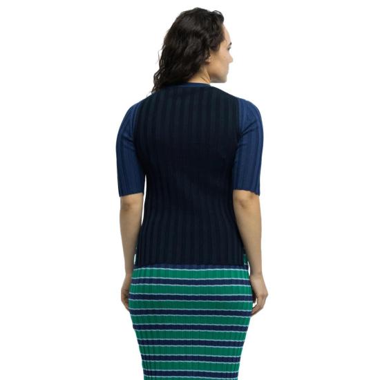  Eólas 반팔 티셔츠 Luc 티셔츠 투톤 네이비 - OTHER BRANDS