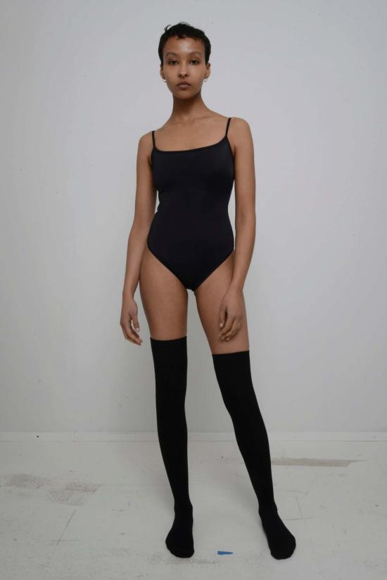  NU SWIM 원피스 수영복 Nu Swim Noodle 얇은 스트랩 1개 블랙