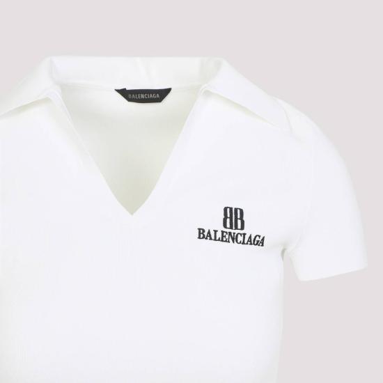  발렌시아가 반팔 티셔츠 폴로 셔츠 화이트/블랙 - BALENCIAGA