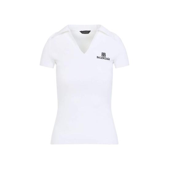  발렌시아가 반팔 티셔츠 폴로 셔츠 화이트/블랙 - BALENCIAGA
