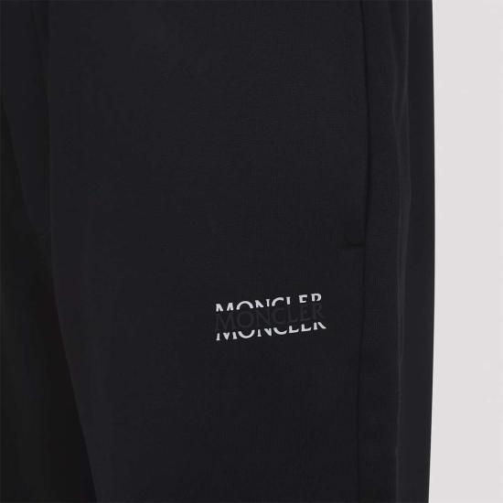  몽클레어 스트레이트 팬츠 코튼 트랙  블랙 - MONCLER