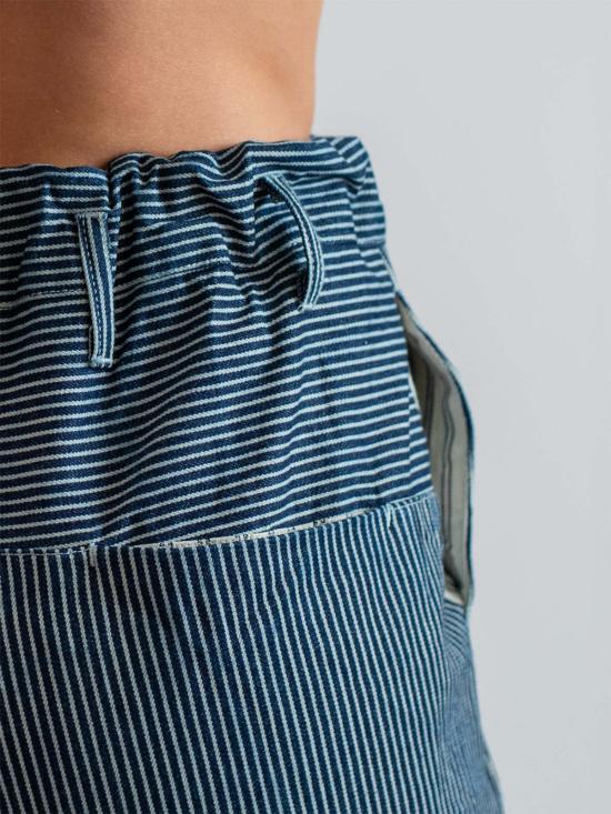  에블린 데님 팬츠 A B E L I N E 레일로드 스트라이프 데님 가든 팬츠 - A B E L I N E