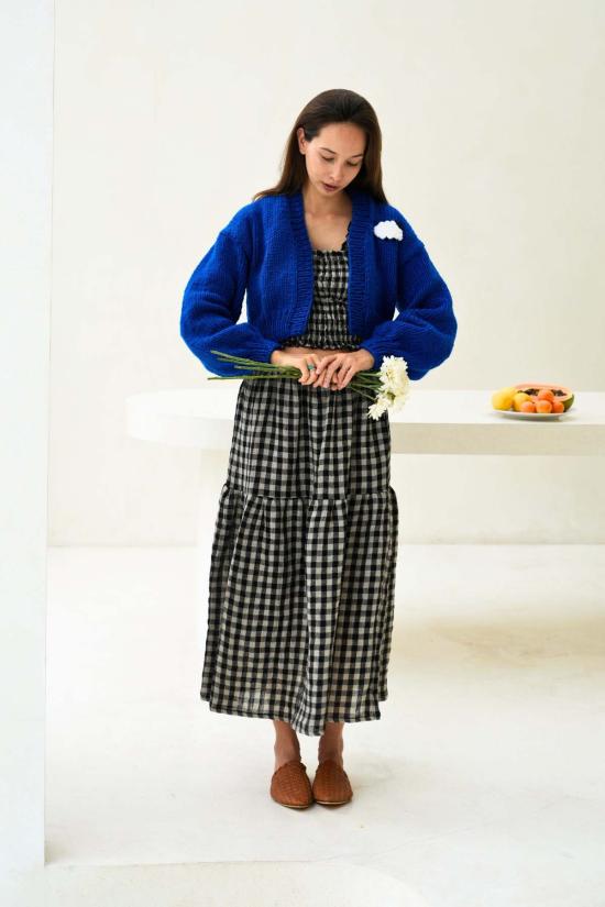  핑크 헤일리 가디건 레이첼 울  블루 - PINK HALEY