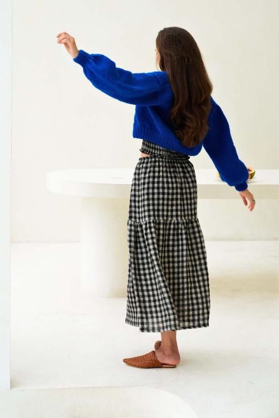  핑크 헤일리 가디건 레이첼 울  블루 - PINK HALEY