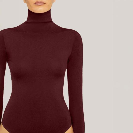  월포드 바디수트 티셔츠 울포드 콜로라도 보디수트 미드나잇 레드 - WOLFORD