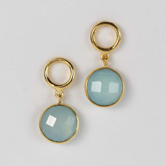  Ten Thousand Villages 이어링 만 개의 마을 소나 캘세도니 블루 젬 드롭 - Ten Thousand Villages