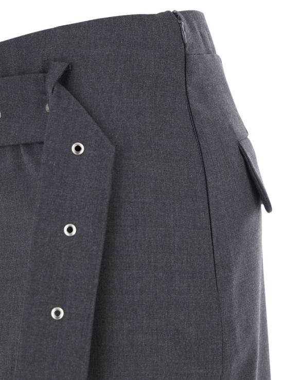  로우클래식 롱 스커트 로우컷 클래식 벨트 맥시 스커트 그레이 - LOW CLASSIC