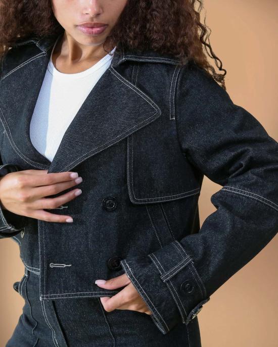  Leigh NY 트렌치 코트 리 니 케일라 크롭 트렌치 - OTHER BRANDS