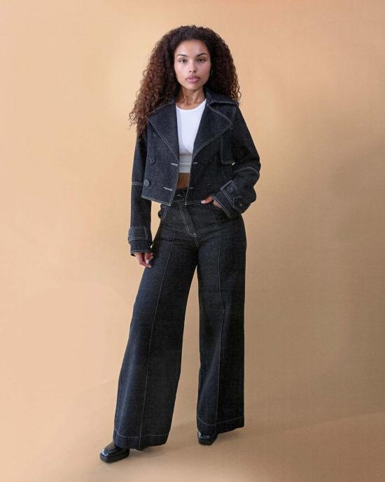  Leigh NY 트렌치 코트 리 니 케일라 크롭 트렌치