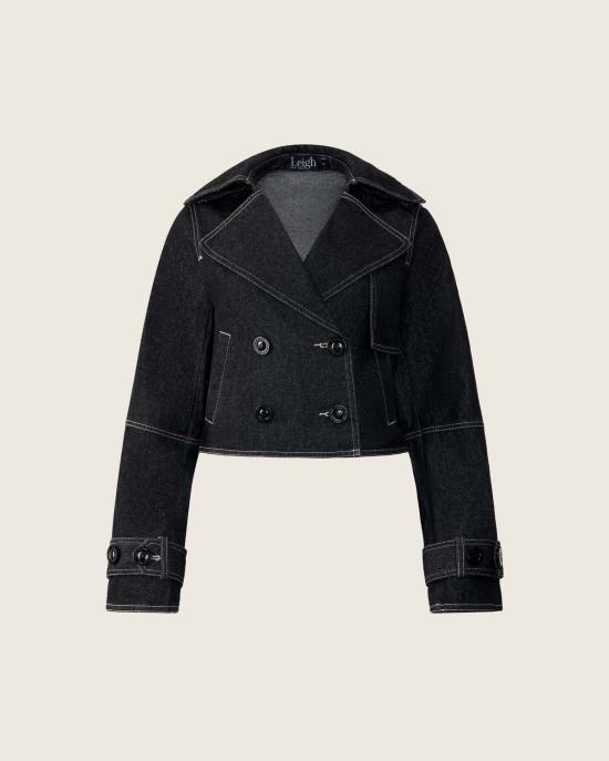  Leigh NY 트렌치 코트 리 니 케일라 크롭 트렌치 - OTHER BRANDS