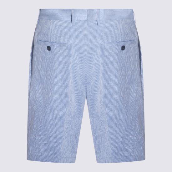  에트로 숏팬츠 라이트 블루 코튼 반바지 - ETRO