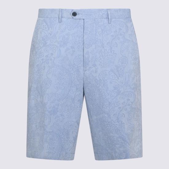  에트로 숏팬츠 라이트 블루 코튼 반바지