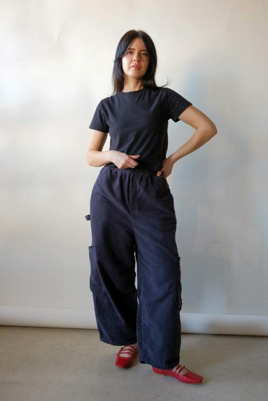  밀스 크롭 팬츠 식사 셰프 팬츠 검은깨 - MEALS