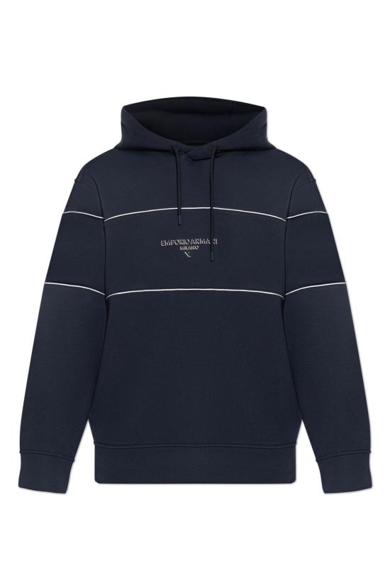  엠포리오 아르마니 긴팔 티셔츠 후드티 네이비 블루