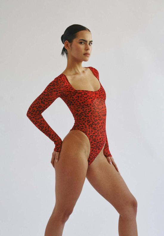  마이 쁘띠 바디수트 티셔츠 미샤 바디수트 체리 치타 - MAI PETIT