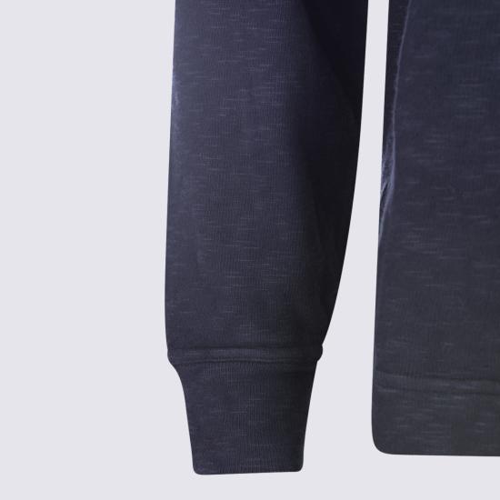  스톤 아일랜드 긴팔 티셔츠 잉크 코튼 스웨트셔츠 블루 - STONE ISLAND