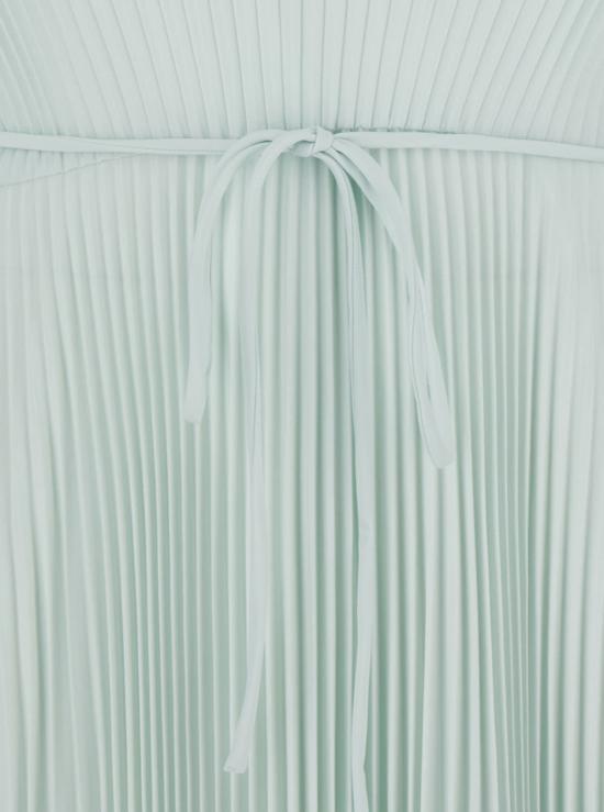  트윈셋 롱 원피스 라운드넥에 옆면 히든 지퍼 여밈이 있는  롱 드레스, 연한 파란색 - TWINSET