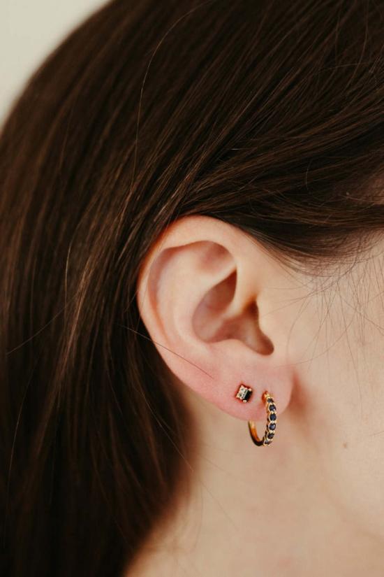  시에라 윈터 주얼리 이어링 카르마 후프  블루 사파이어 - SIERRA WINTER JEWELRY